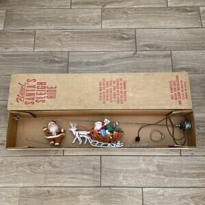 VINTAGE ORBITING SANTA SLEIGH RIDE CHRISTMAS TREE TOPPER